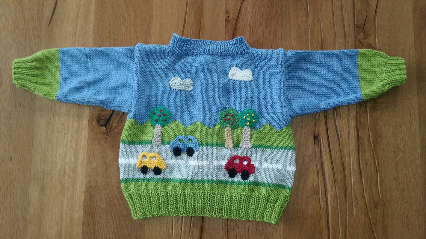 Strickanleitung Babyjacke in 4 Größen - Auf der Landstrasse