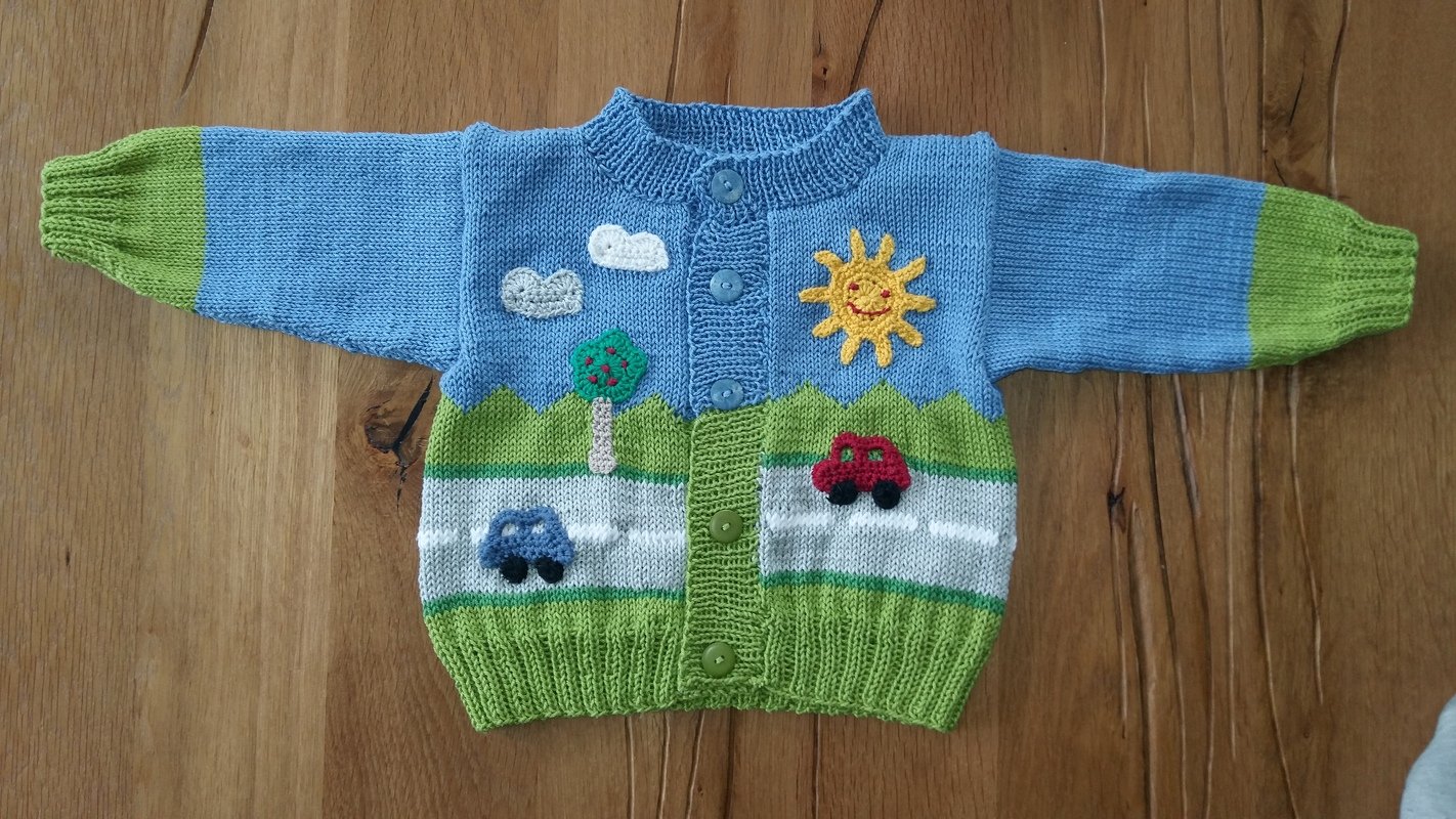 Strickanleitung Babyjacke in 4 Größen - Auf der Landstrasse