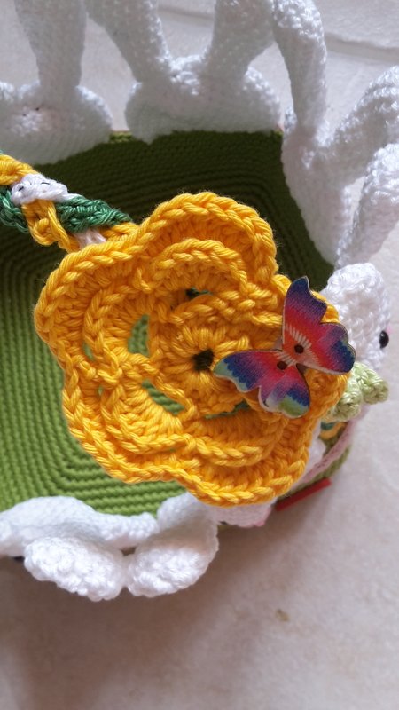 Osterk&ouml;rbchen &#039;Hasen im Gras&#039; - H&auml;kelanleitung