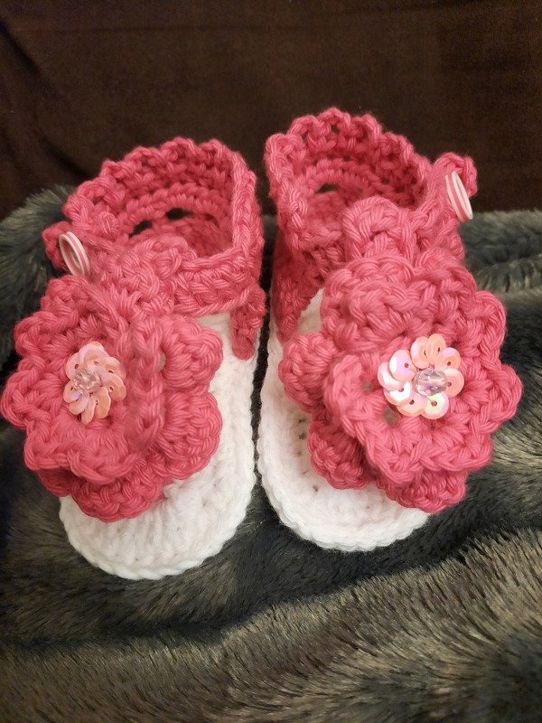 Häkelanleitung Sommersandale " Flip Flops" für 2 - 10 Monate