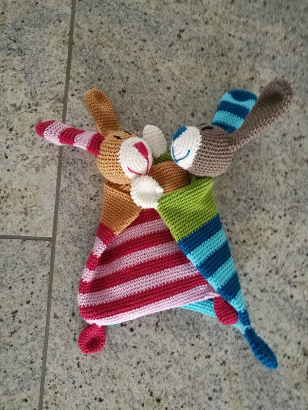 Häkelanleitung Schmusetuch Hase