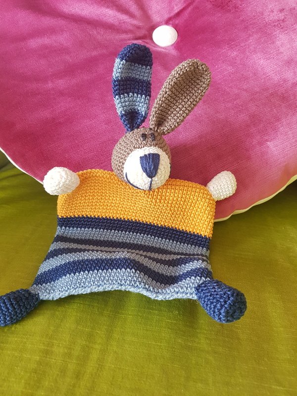 Häkelanleitung Schmusetuch Hase
