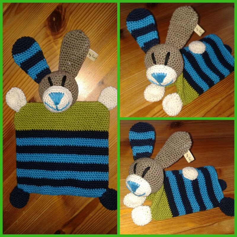 Häkelanleitung Schmusetuch Hase