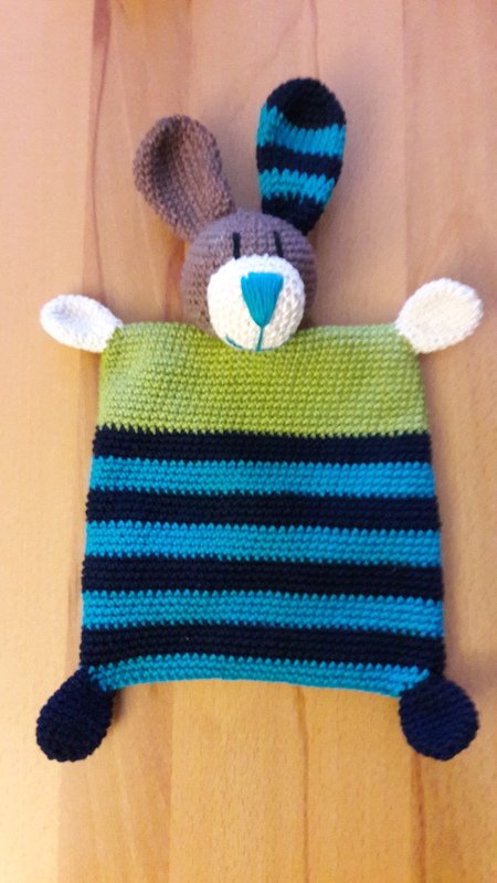 Häkelanleitung Schmusetuch Hase