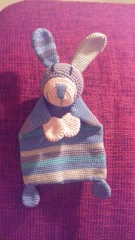 Häkelanleitung Schmusetuch Hase