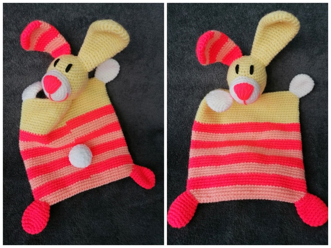 Häkelanleitung Schmusetuch Hase