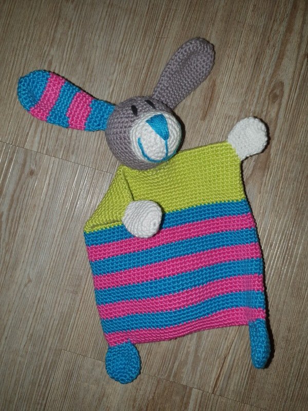 Häkelanleitung Schmusetuch Hase