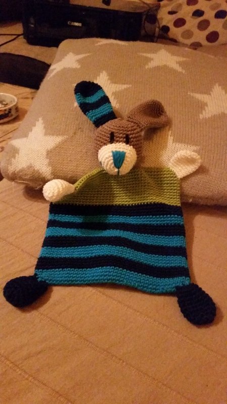 Häkelanleitung Schmusetuch Hase