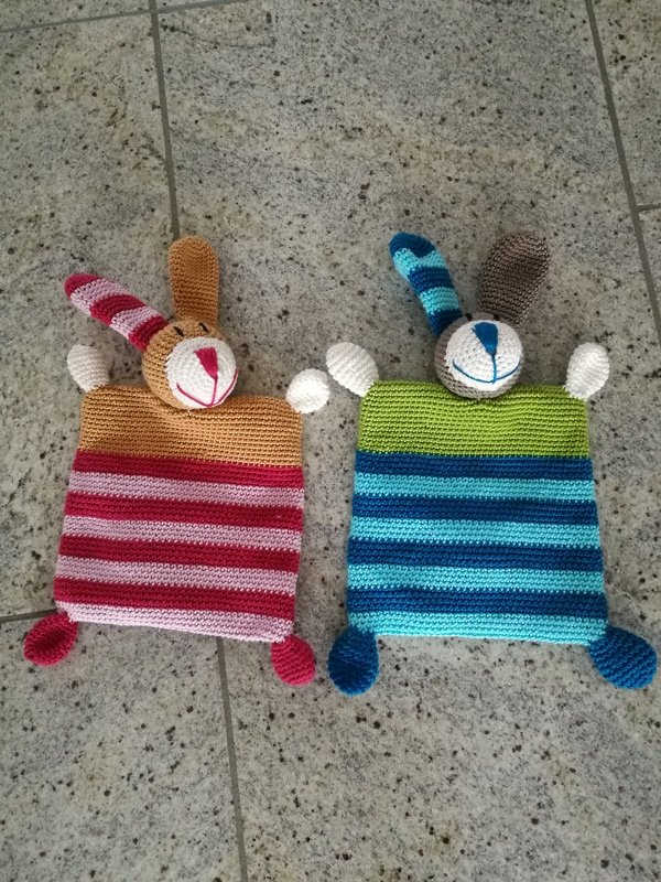 Häkelanleitung Schmusetuch Hase