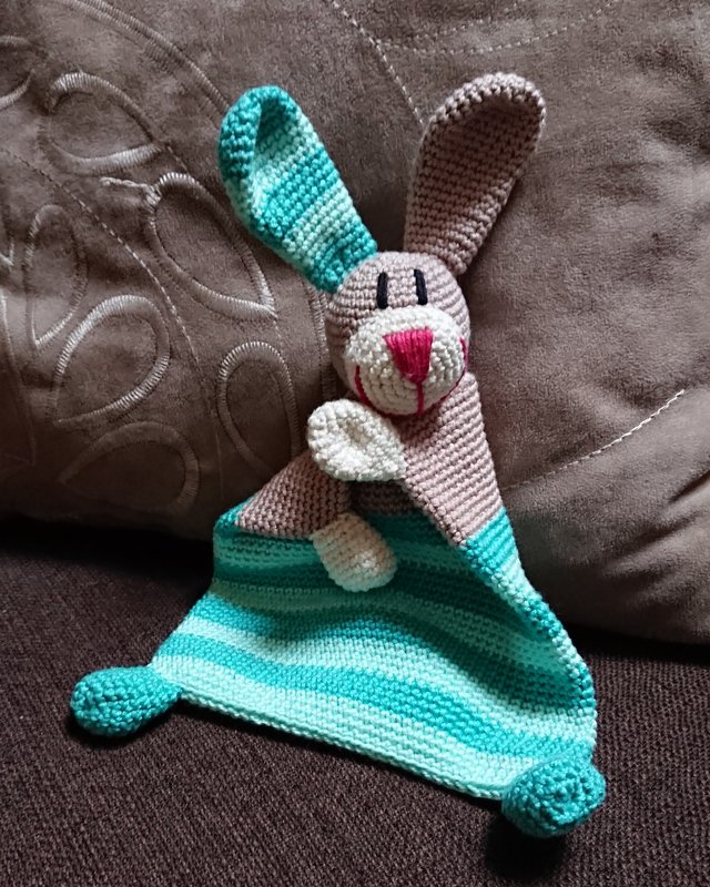 Häkelanleitung Schmusetuch Hase