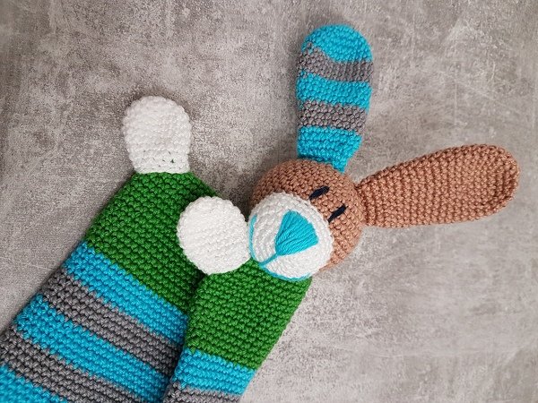 Häkelanleitung Schmusetuch Hase