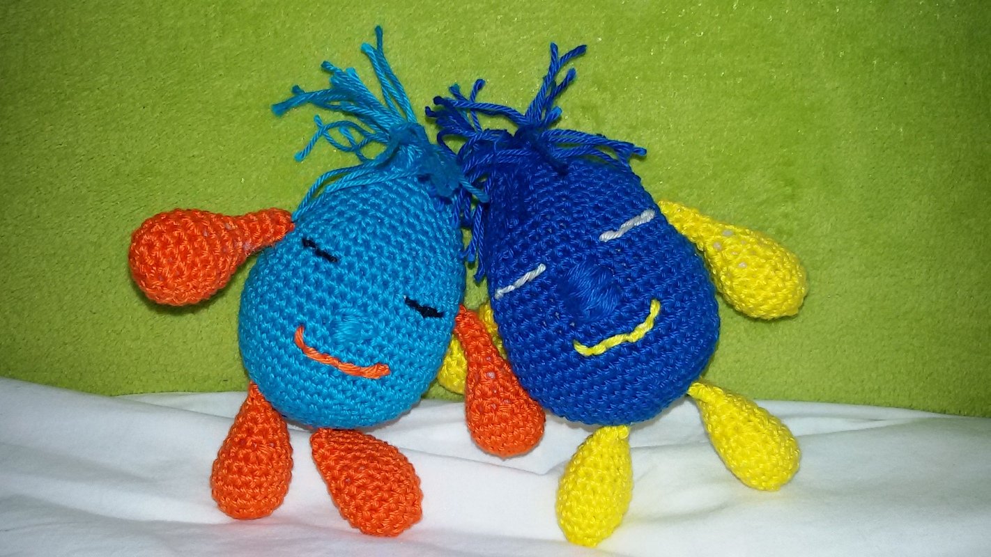 Häkelanleitung Olli und Olivia Wollreste