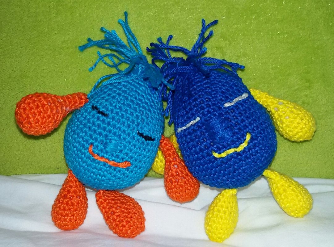 Häkelanleitung Olli und Olivia Wollreste