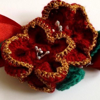 This beautiful handmade crochet ribbon hair clip which I recently sold on my facebook page facebook.com/rose.hobden1 with a number of my quality handmade crafts