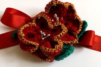 This beautiful handmade crochet ribbon hair clip which I recently sold on my facebook page facebook.com/rose.hobden1 with a number of my quality handmade crafts