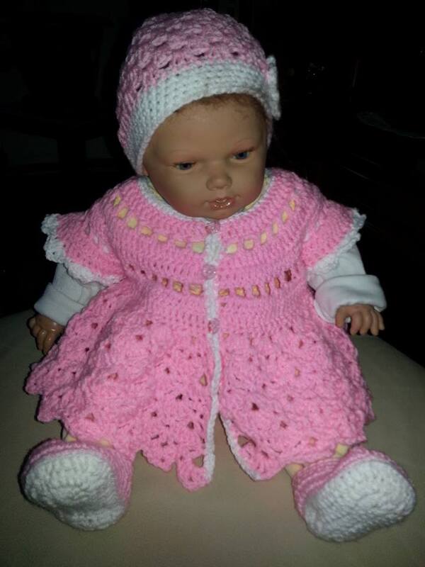 Häkelanleitung für Muscheln Babygarnitur