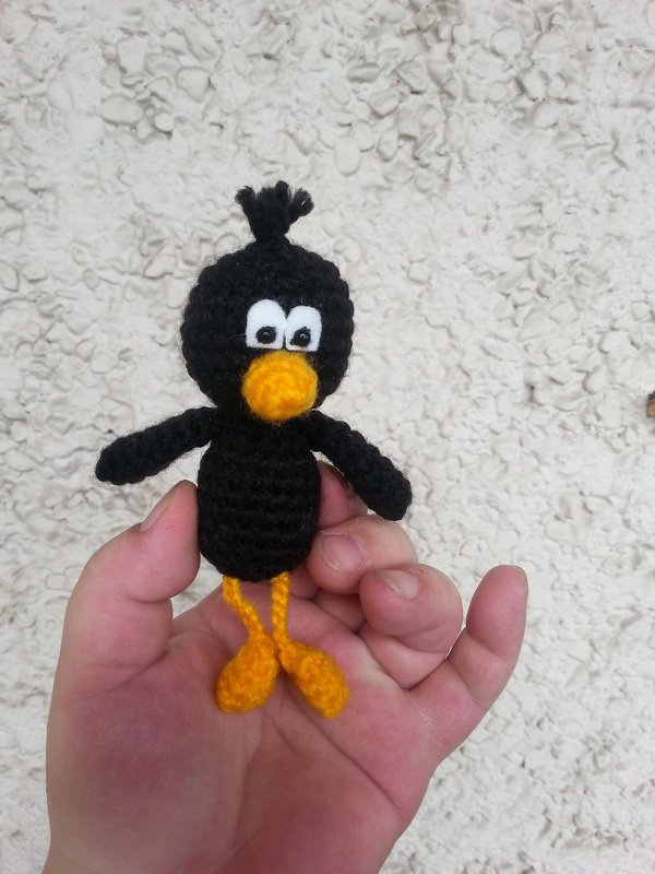 Taschenbaumler kleiner Rabe, Häkelanleitung als PDF