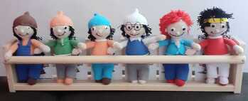 In Anlehnung an dieser Anleitung und meinen Änderungen entstanden diese Männchen zum 1. Geburtstag meines Enkelsohnes.