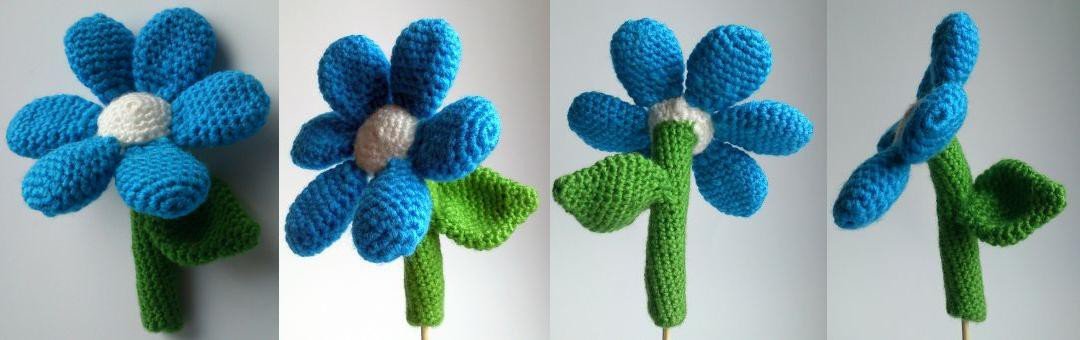 Blume mit Stiel - PDF Häkelanleitung 