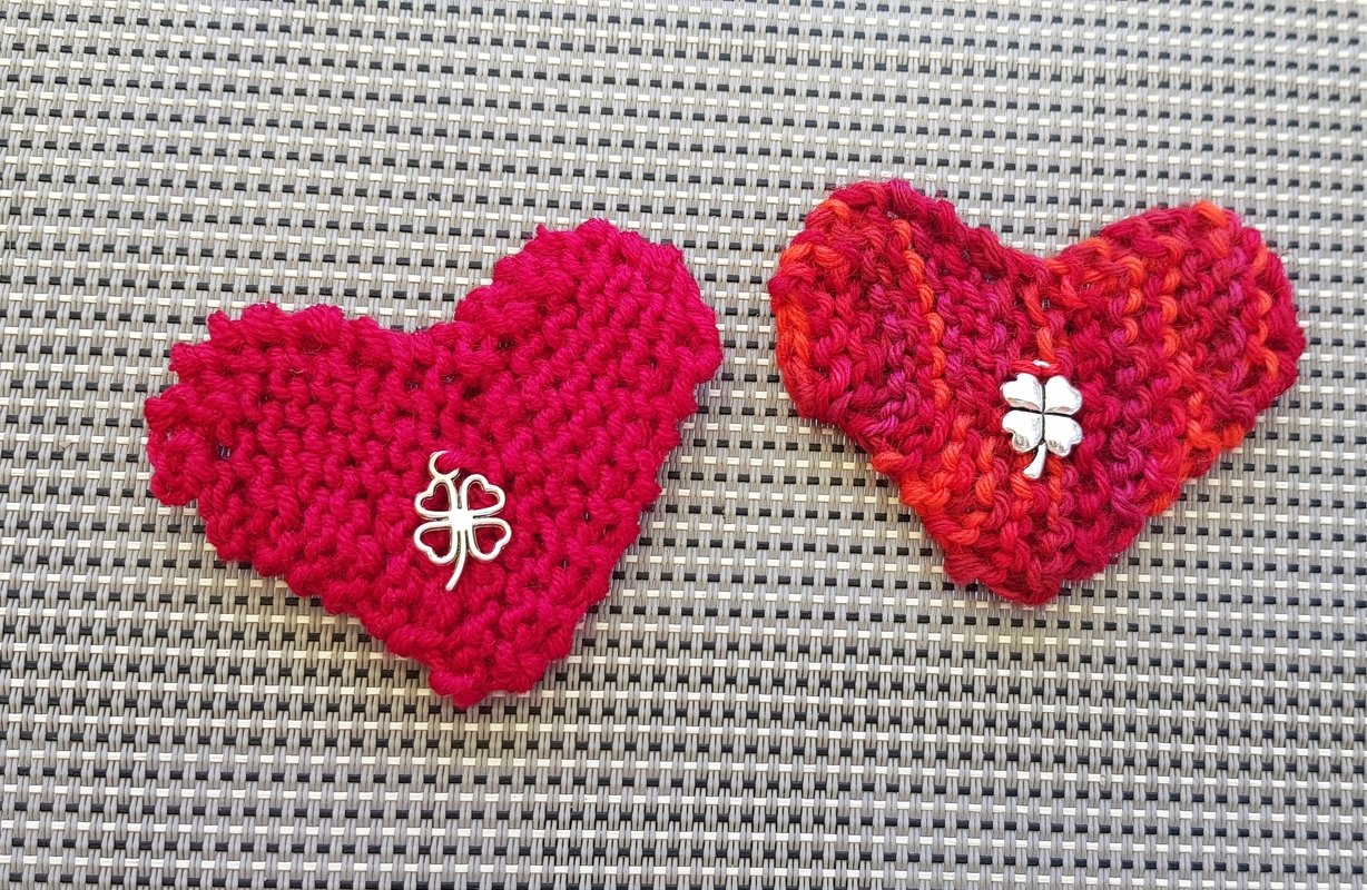 Strickanleitung  - gestricktes Herz - Applikation - Herzgirlande - A21