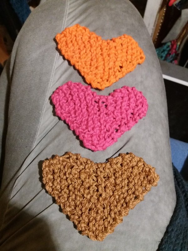 Strickanleitung  - gestricktes Herz - Applikation - Herzgirlande - A21