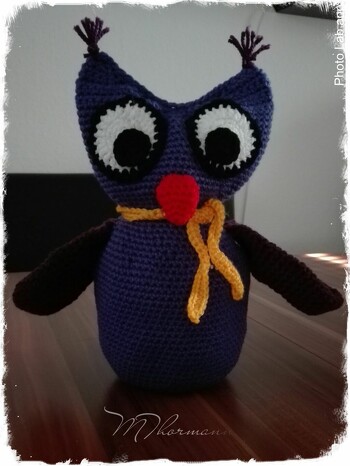 Hallo,
hier meine kleine Eule Lilly.
Die Vorlage ist super und es macht Spaß Sie zu häkeln.
DANKE für die tolle Vorlage.