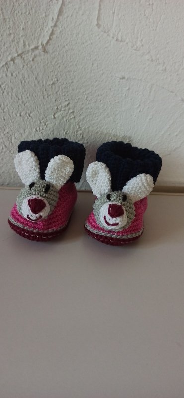 Häkelanleitung Baby-Booties / Babyschuhe Hase - 4 Größen
