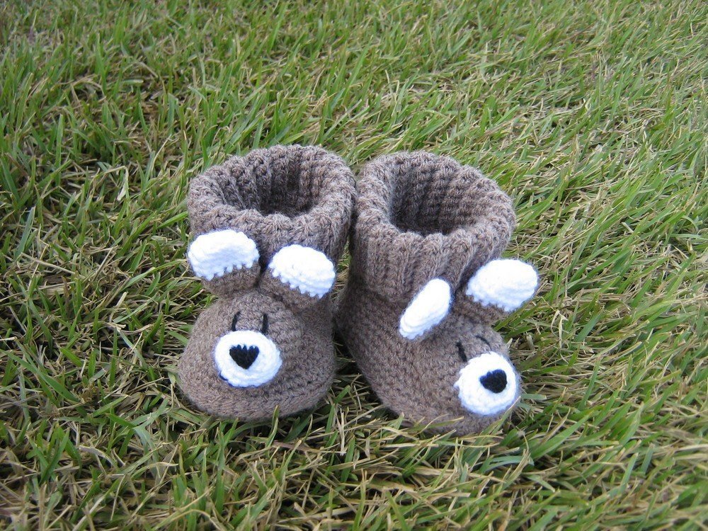 Häkelanleitung Baby-Booties / Babyschuhe Hase - 4 Größen