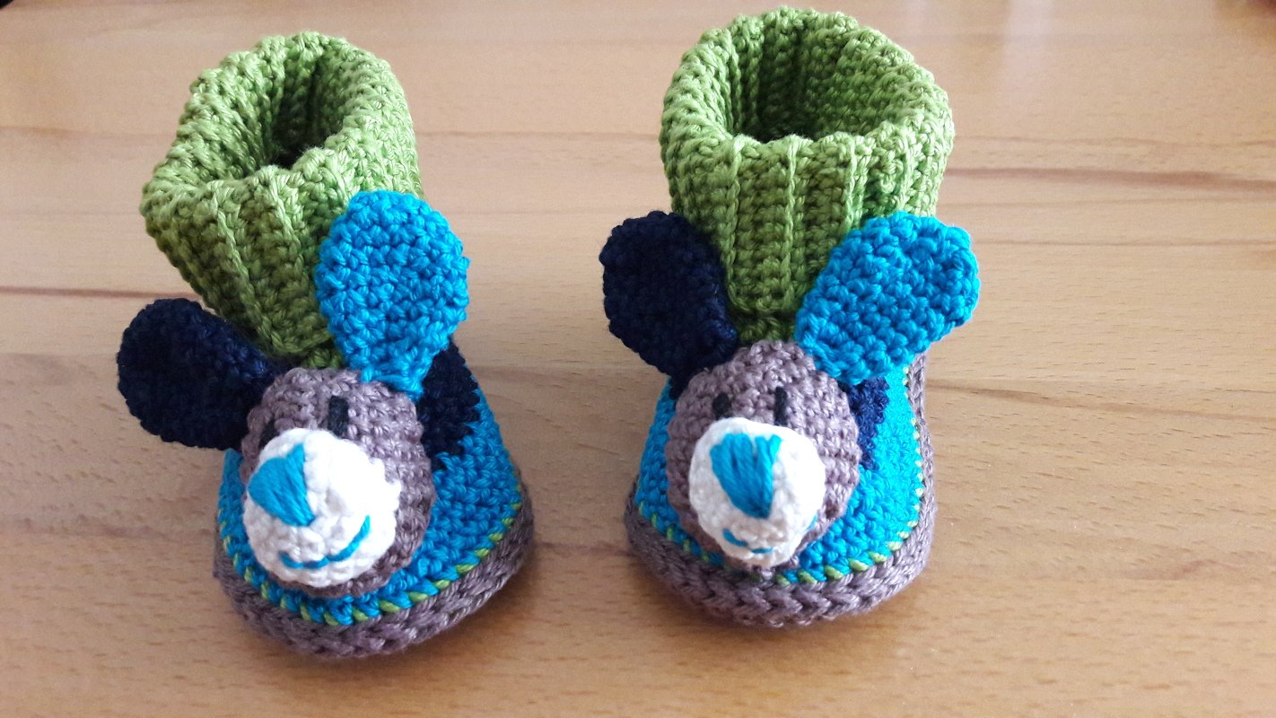 Häkelanleitung Baby-Booties / Babyschuhe Hase - 4 Größen