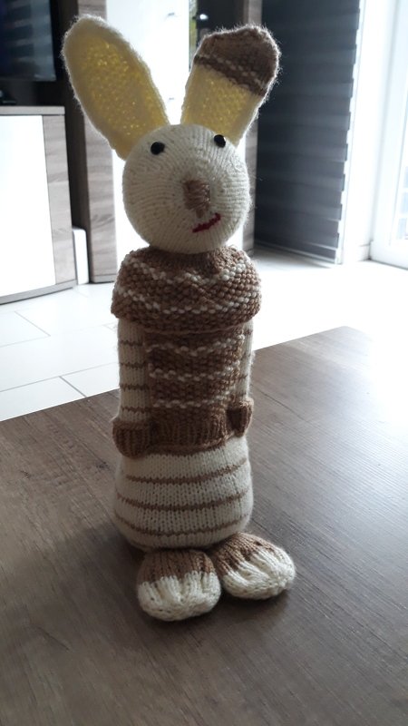 Tür Stopper Hase, 2 Varianten - gestrickt von Dadade 