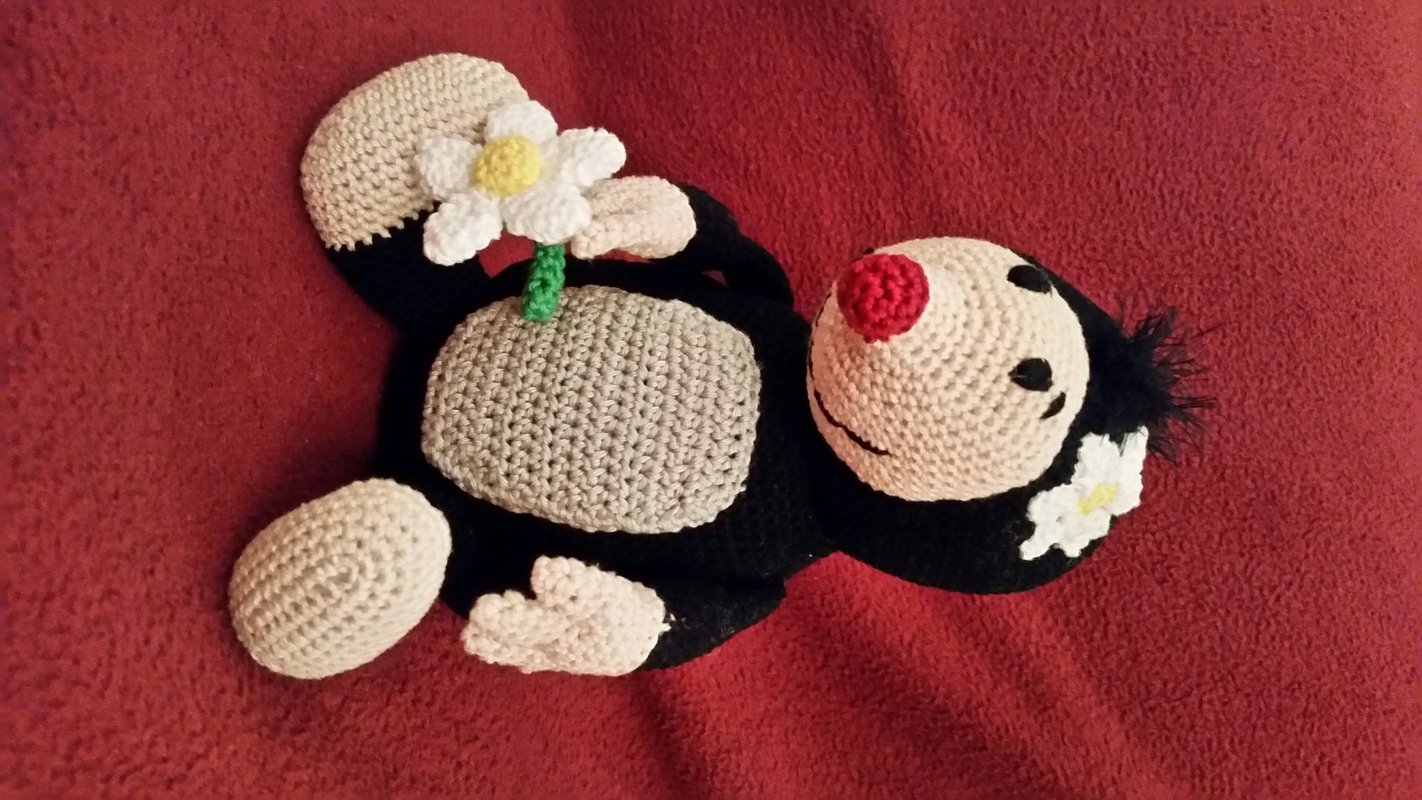 Haekelicious Maulwurf mit Erdhügel, Blume und Laterne