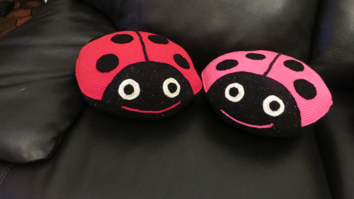 48 Häkelanleitung Kissen Marienkäfer Karl und Karla