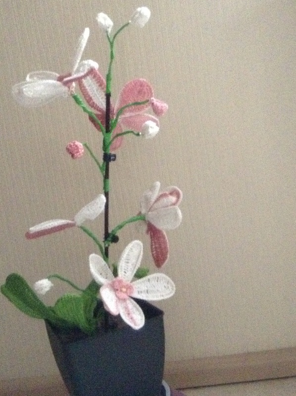 Häkelanleitung -Orchideen Topfpflanze