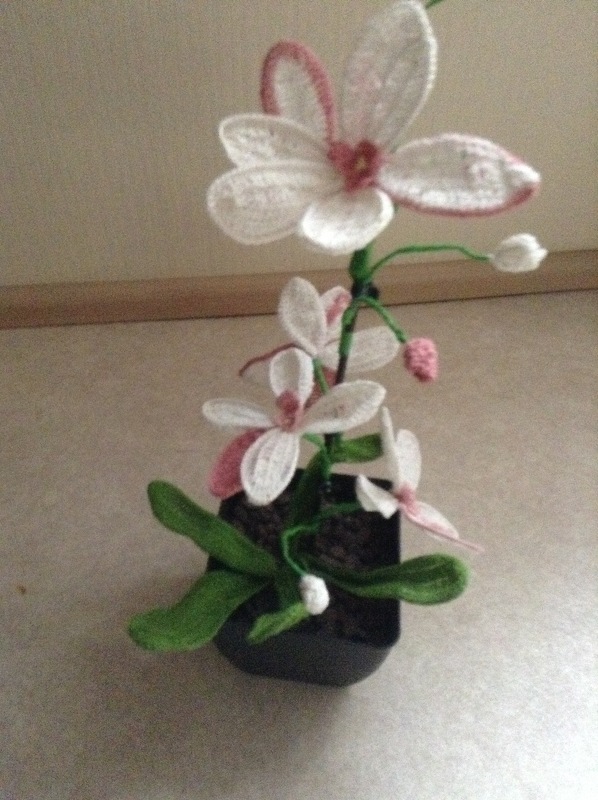 Häkelanleitung -Orchideen Topfpflanze