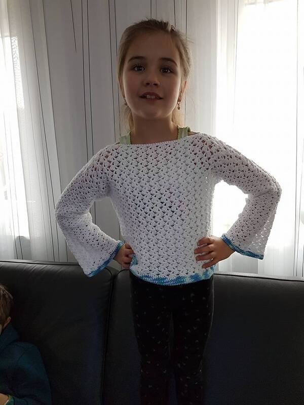 - MILA -  Sommerpullover häkeln in 16 Größen,  Shirt, Pullover, Häkelpulli