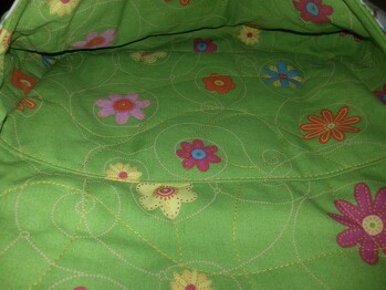 Eine Spieltaschen-version fürs Mädel, eine kleine Pferdewiese. An der Vorderseite ist noch eine kleine Innentasche mit Reißverschluss für den ganzen Krusch eingearbeitet.