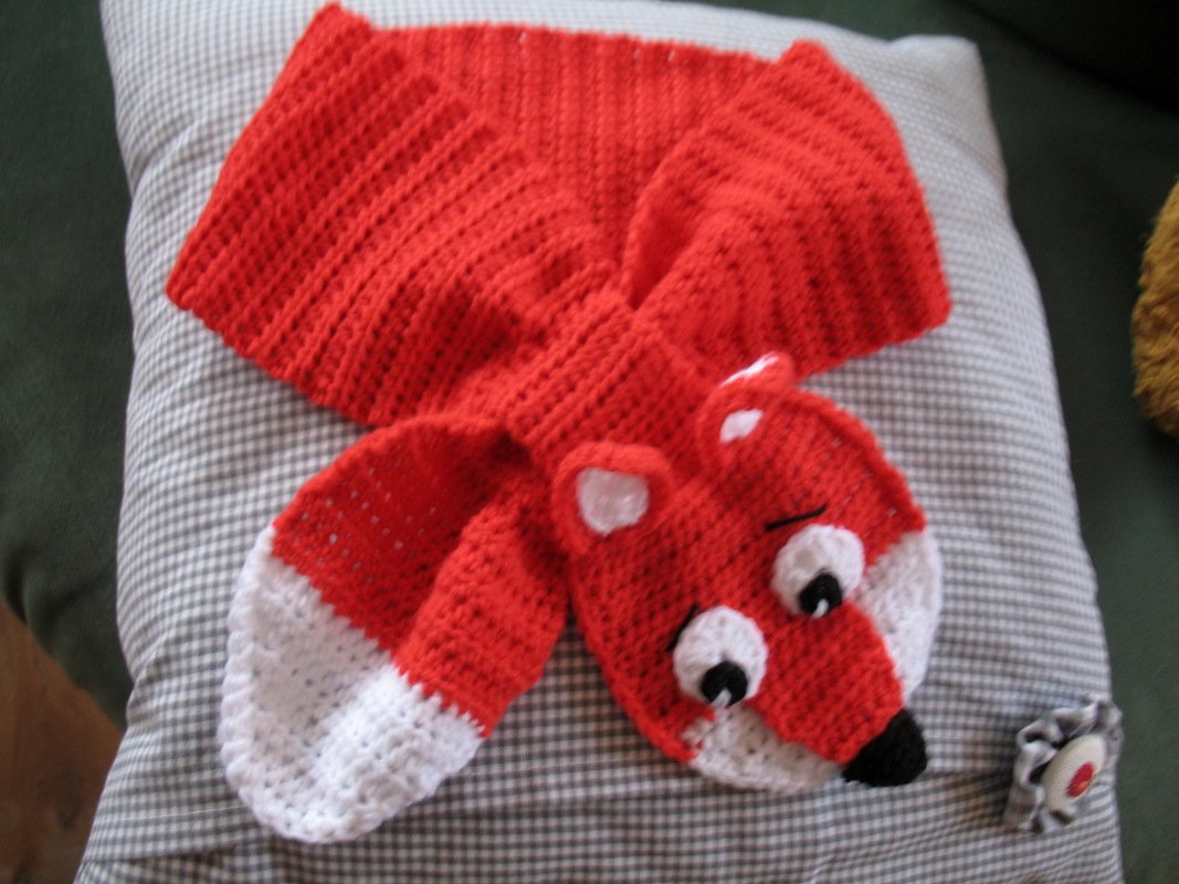 Kinderschals mit Tiermotiven Häkelanleitung