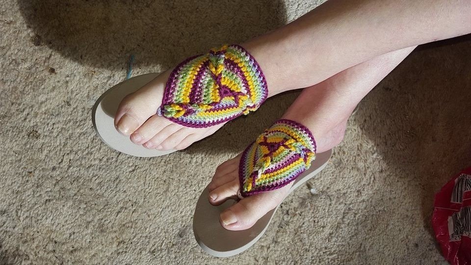 Häkelanleitung Flip Flops"Wirbelwind" - alle Größen