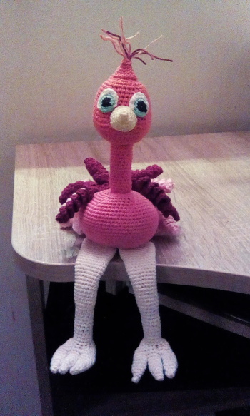 Crazy Bird - Super Idee, gut geschriebene Anleitung mit vielen Bildern, von mir in Mädelsfarben umgesetzt