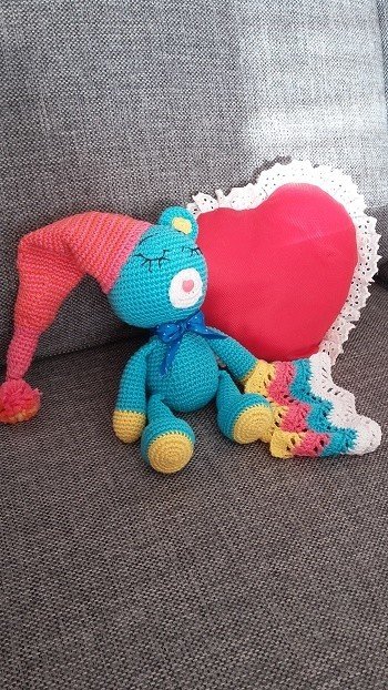 "Gute Nacht" Teddybär mit Kuscheldecke 