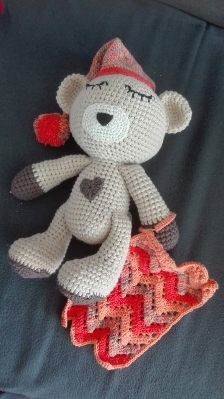 &quot;Gute Nacht&quot; Teddybär mit Kuscheldecke 