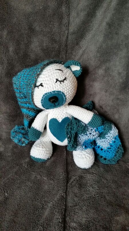 &quot;Gute Nacht&quot; Teddybär mit Kuscheldecke 