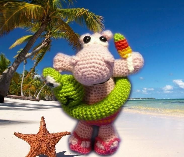 Knuffiges Nilpferd Emil - relax an der Sonne!