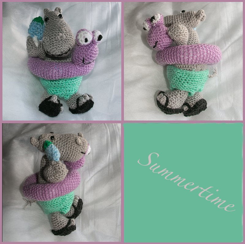 Knuffiges Nilpferd Emil - relax an der Sonne!