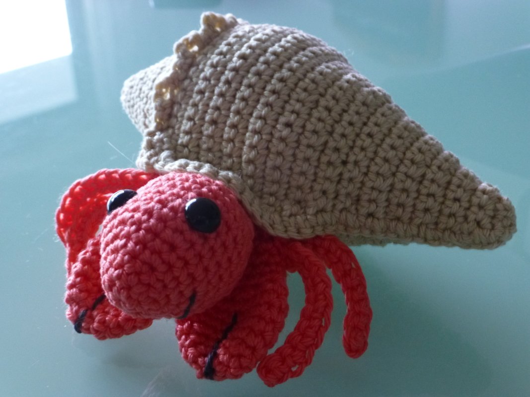 Einsiedlerkrebs Fritz, Häkelanleitung