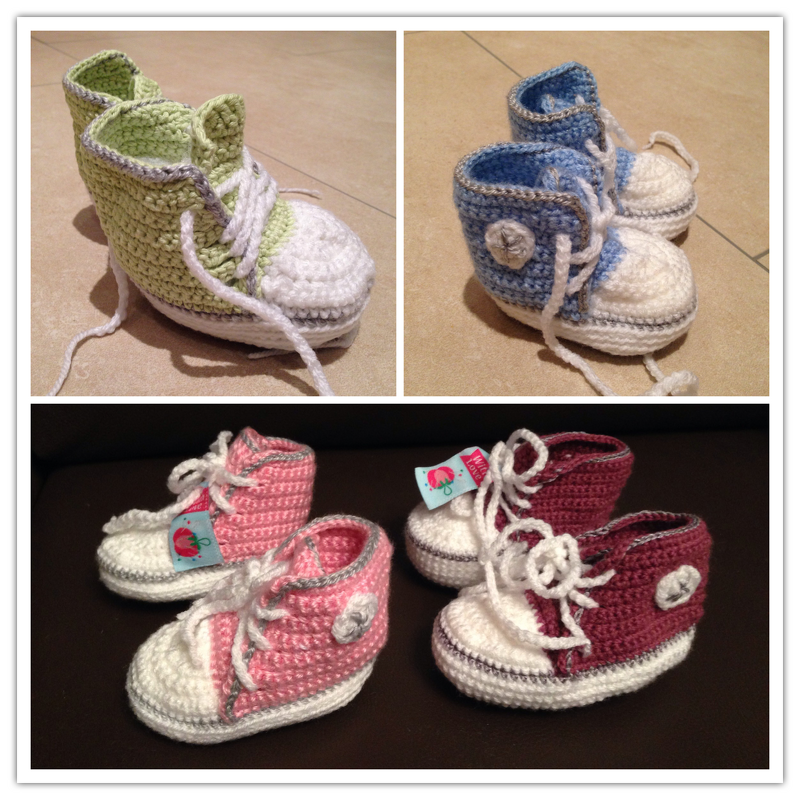 Häkelanleitung / E-Book Baby Turnschuhe Babyschuhe
