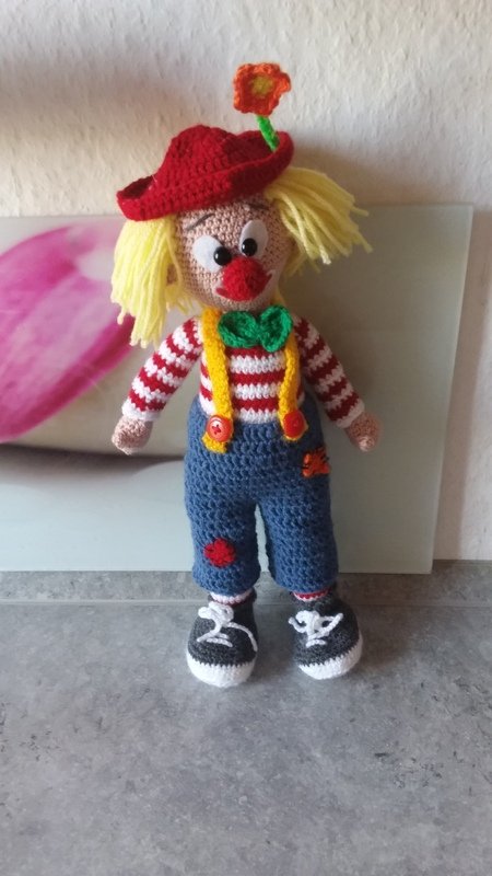 3 Häkelanleitungen für Gabis Clown Carlos, Katinka und den kleinen Mini Carlos