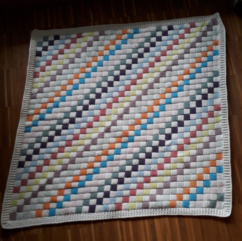 Babydecke Entrelac Häkeln