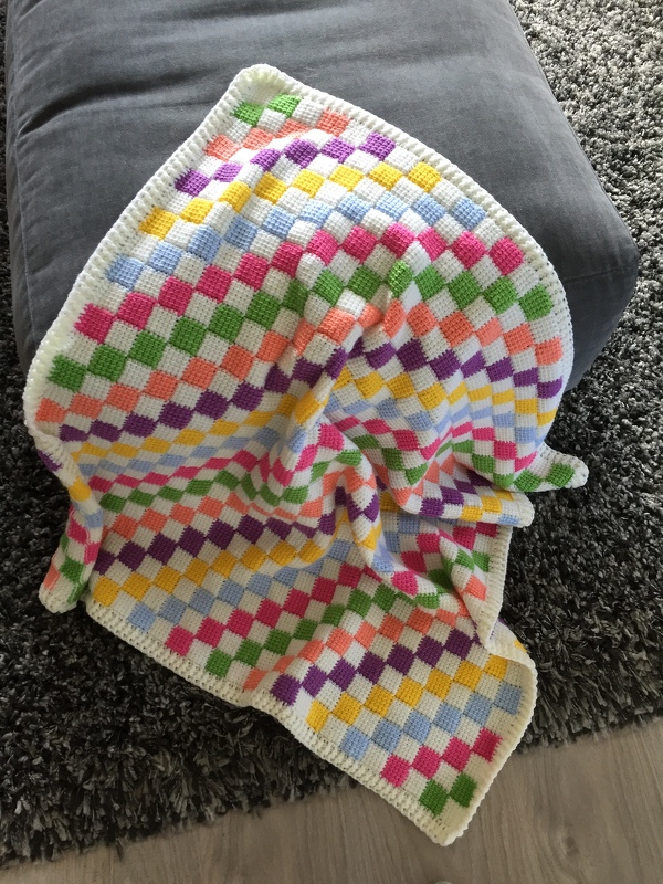 Babydecke Entrelac Häkeln