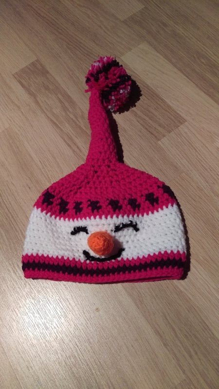 Häkelanleitung Mütze Schneemann